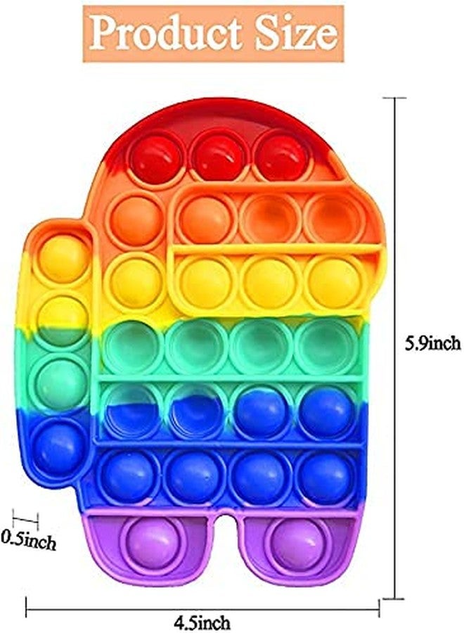 NIYANETAIL ألعاب NIYANETAIL Pop It Fidget، لعبة Pop it Rainbow Push Bubble Fidget الحسية، لعبة سيليكون لتخفيف التوتر للأطفال ذوي الاحتياجات الخاصة بالتوحد، ألعاب حسية رائعة وهدايا مبتكرة (أندرويد) - Image 2